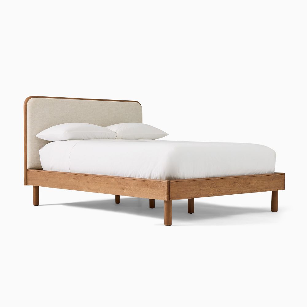 Miles Wood Upholstered Bed Modern Comfort Style West Elm UK